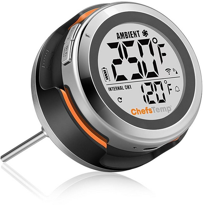 Weber Kamado Joe Grills 흡연자 오프셋 교체 액세서리용 ProTemp S1 특허 스마트 그릴 게이지 온도계 허브 Wi-Fi 및 Bluetooth (유니버설 버전, 1 For Big Green and Primo XL O