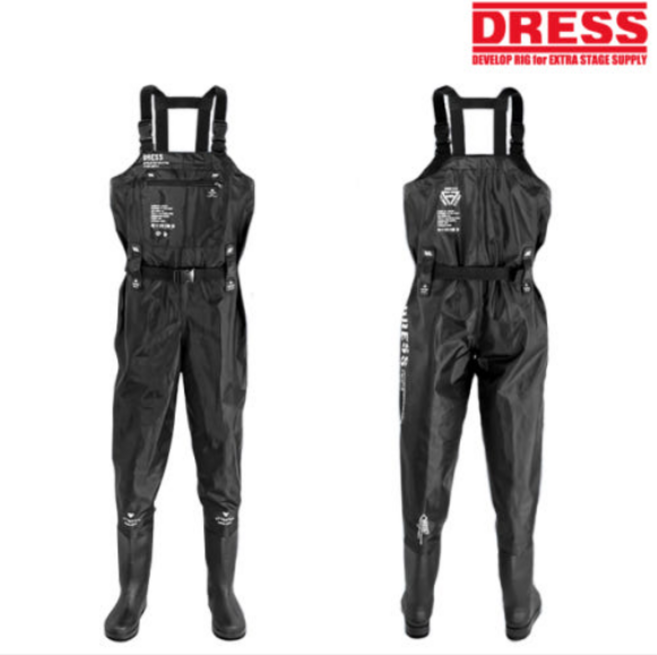 [아프리카피싱] 드레스 DRESS 가슴웨이더 에어본 핀 펠트형 스파이크 민물 바다 웨이더 발라카스, 255, 블랙