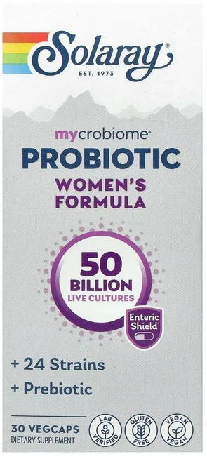 솔라레이 Solaray Mycrobiome Probiotic Women's Formula 50 Billion 30 VegCaps, 1개, 30정 - 쿠팡
