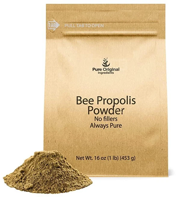 PURE ORIGINAL INGREDIENTS Bee 프로폴리스 파우더 (0.5kg(1파운드)) 필러 없음 실험실 인증 항상 순수, 500g, 1개 - 쿠팡