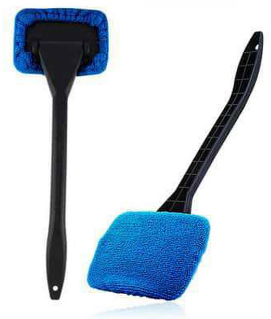 자동차 유리창 청소 브러쉬 키트 앞 유리 세척 도구 긴 손잡이가 있는 내부 와이퍼 액세서리, Blue