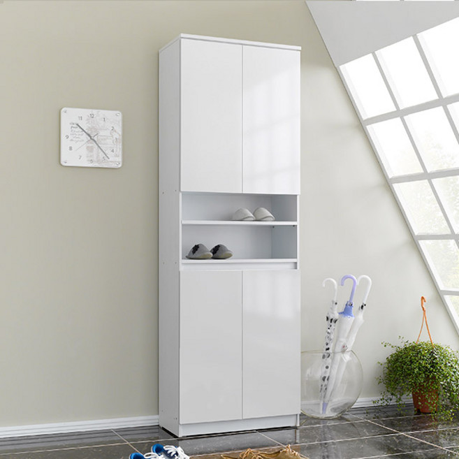 PNP H-I332 대형 신발장 600 친환경 LPM 하이그로시 레이드 모던 무드 이동선반 오픈공간 깊은내경 핸들리스 엠보시트, 화이트