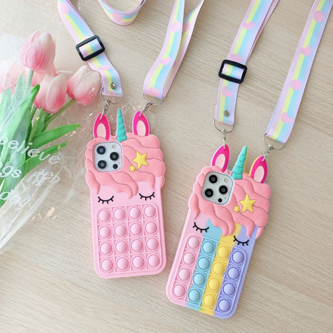 아이폰 14 13 12 프로맥스 프로 플러스 미니 키즈폰 푸쉬팝 스트랩 실리콘