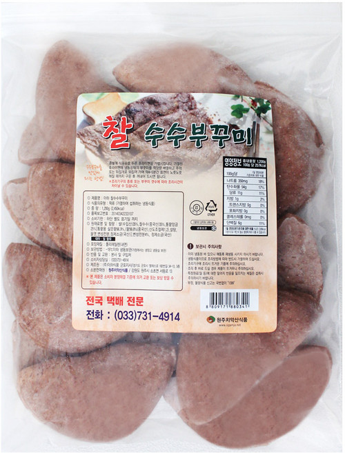 원주치악산식품 찰수수부꾸미, 1.2kg, 2개