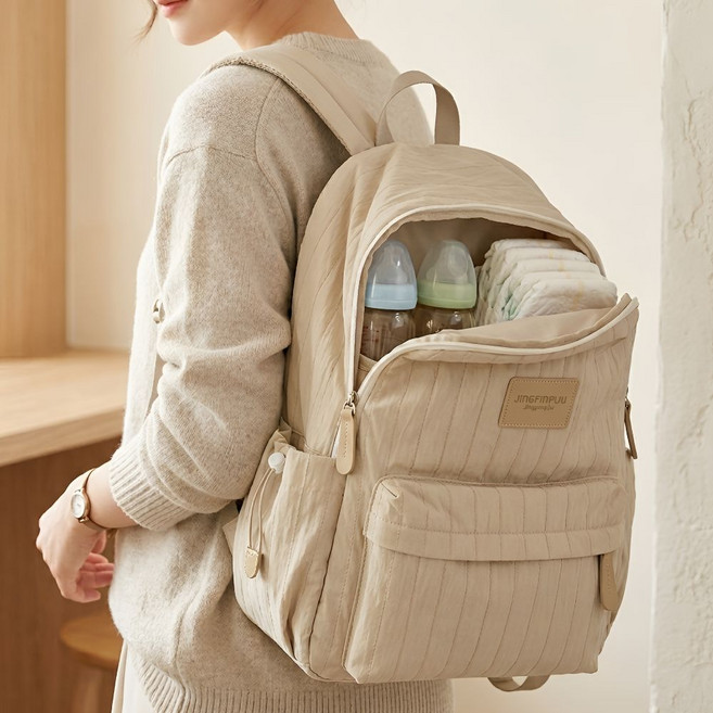 아티즌 아기엄마백팩 대용량 초경량 방수 가방, 아이보리
