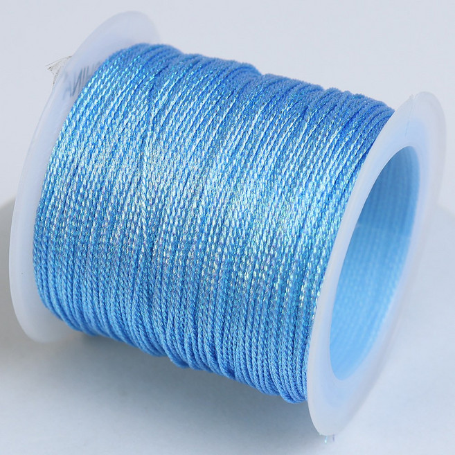 비즈공예 오로라 펄 폴리 끈 매듭 실 재료, D2822. 스카이, 1개