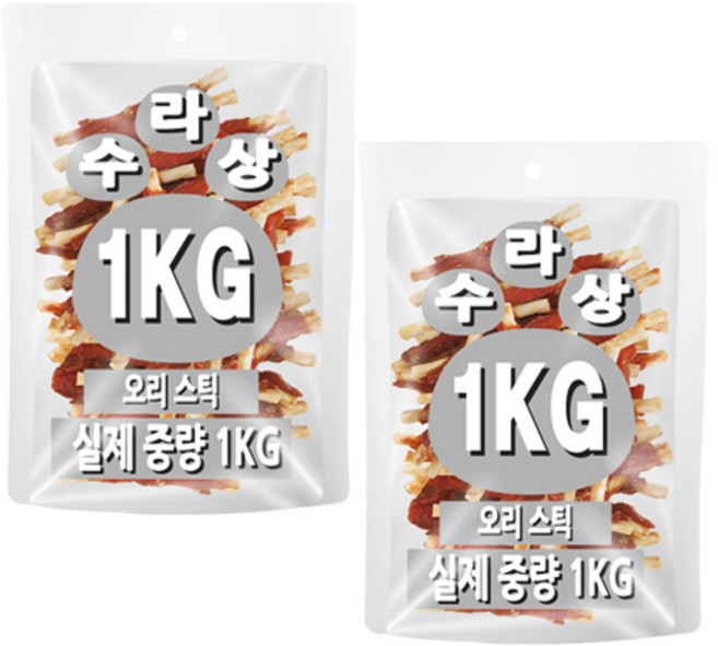 아이핏코리아 강아지 수라상, 1kg, 2개, 오리스틱