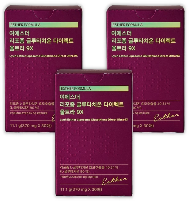에스더포뮬러 여에스더 리포좀 글루타치온 다이렉트 울트라 9X, 3개, 30회분 - 쿠팡