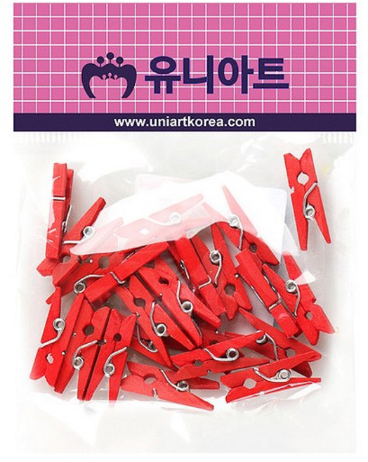 유니아트 1200 나무집게 소 초록, 10개