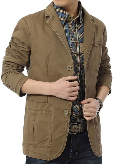 [베스트셀러] 지고다그 남성 봄가을 캐주얼 재킷 중년 청년 면소재 편안한 비즈니스 데일리 외투 SX72176