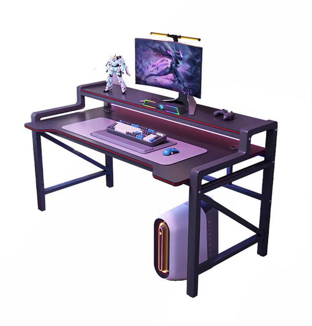 Deokol 독창성 2단 PC 테이블, 블랙