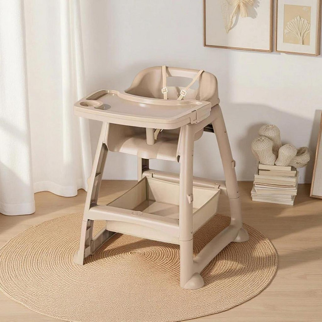 加高加厚兒童餐椅酒店餐廳嬰兒吃飯椅子家用寶寶餐桌椅, 【增高款】咖色餐椅+網兜