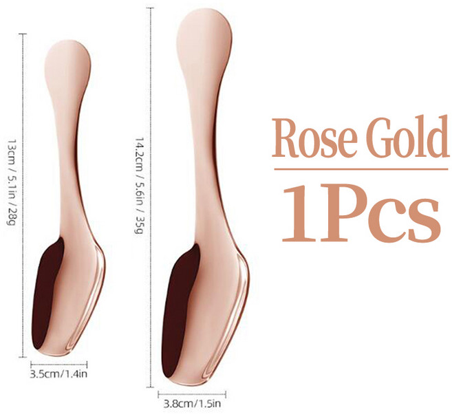 304 스테인리스 스틸 사각 티스푼 선물 두꺼운 짧은 손잡이 미니 아이스크림 커피 디저트, 02 S, 03 rose gold