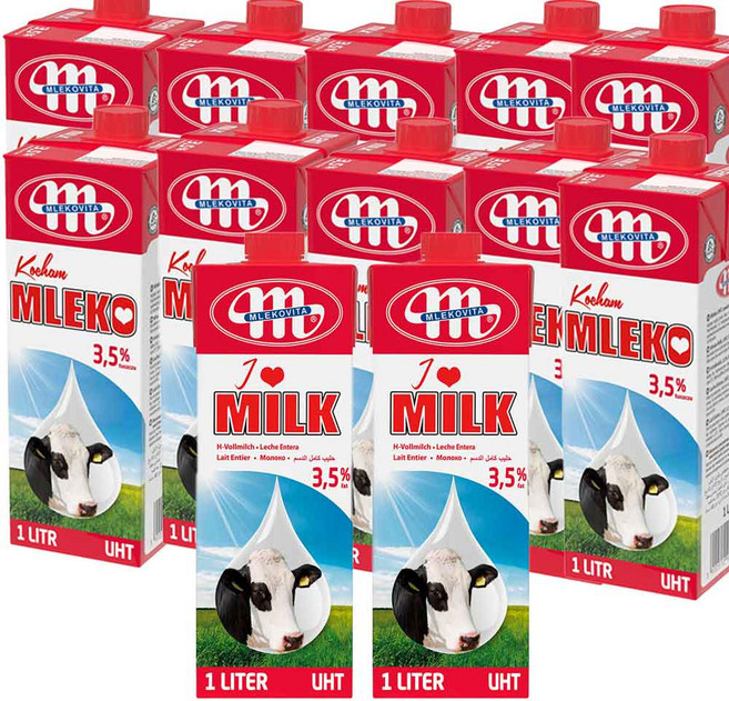 폴란드산 믈레코비타3.5% 수입멸균우유 1000ml, 1L, 12개