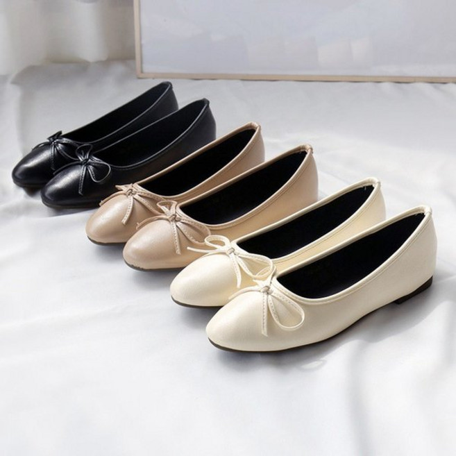 바닐라슈 아리유 소프트 라운드 리본 플랫슈즈 1cm