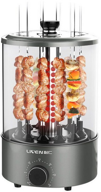 그릴 꼬치 자동 회전 양고기 오븐 양꼬치 포차 펜션 단일 타입 1개, 듀얼타이머 +자동회전꼬치 + 꼬치 12개