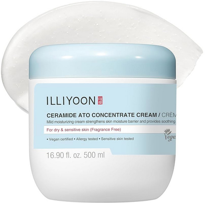 일리윤 세라마이드 아토 농축 크림 | 건조하고 민감한 피부를 위한 보습제 100시간 지속 수분 공급 얼굴 및 바디용 용 순한 제품 보습 장벽 복구 인증 2.53 fl.o, 16.9 Ounce (Pack of 1)