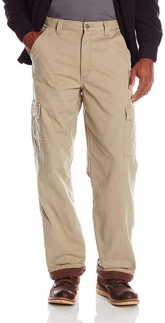 Wrangler 남성용 클래식 트윌 릴렉스 핏 카고 바지 플리스 안감 카고 바지 34w x 32l 블랙.