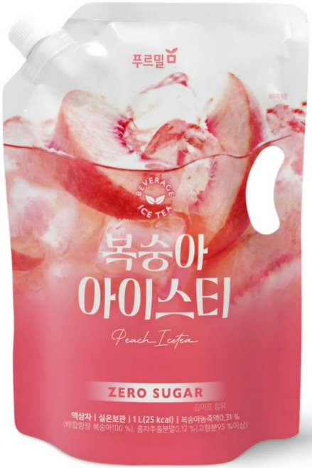 복숭아 아이스티 제로슈거 1000ml 5개, 1L