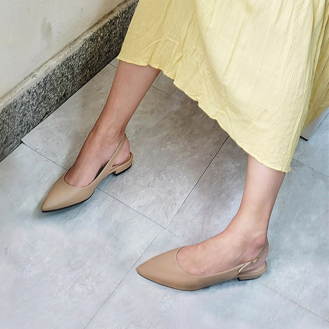 위드스텝스 스틸레토 플랫 슬링백 2cm MS