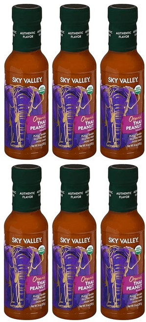 Sky Valley 소스 스카이 밸리 태국 땅콩 글루텐 프리 순한 매운맛 정통 맛 비건 비 GMO 스프링롤용 14온스 6개입