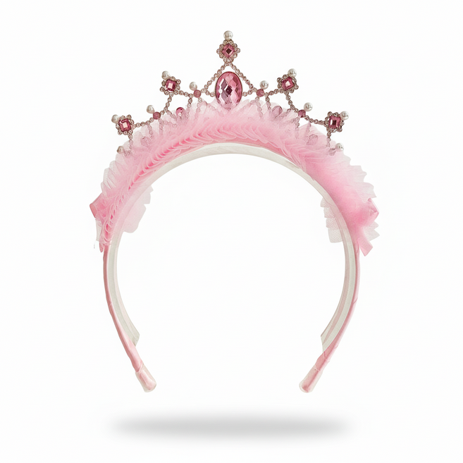 스위티영 프린세스 티아라 보석 망사 왕관 공주 머리띠