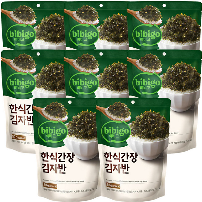 비비고 한식간장 김자반, 50g, 8개