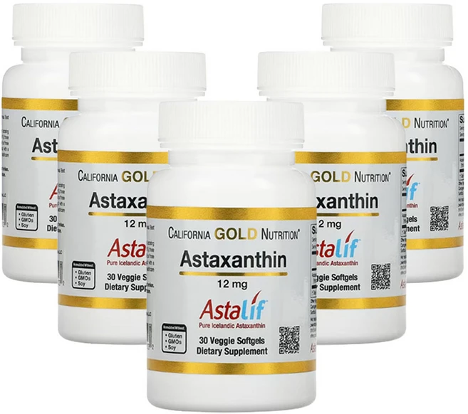 CGN 캘리포니아 골드 뉴트리션 아스타잔틴 Astalif 아이슬란드산 12mg, 30정, 5개 - 쿠팡