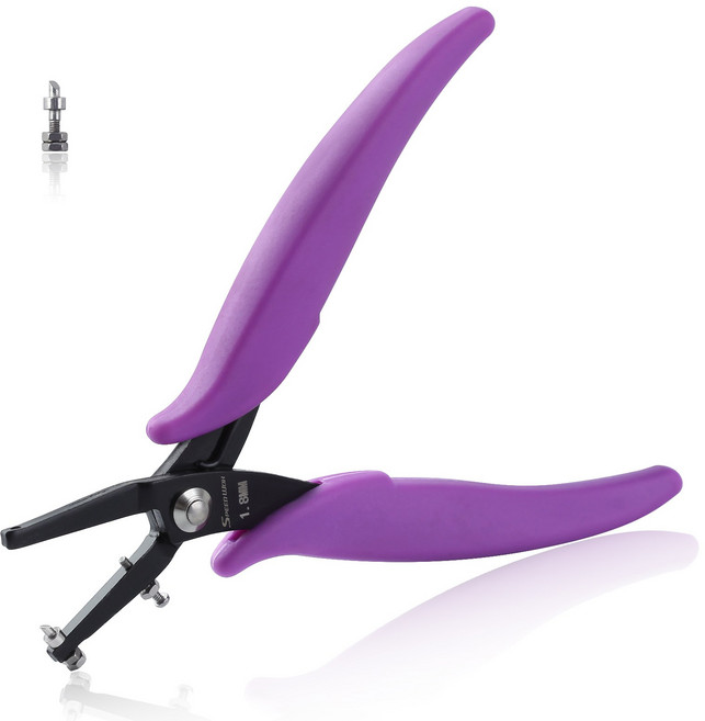 SPEEDWOX 1.8mm 금속 구멍 뚫는 펀치 플라이어 정밀 주얼리 공예 도구 귀걸이 만들기 메탈 홀 펀치 플라이어 메탈 펀칭 플라이어 메탈 펀칭 집게, 1개