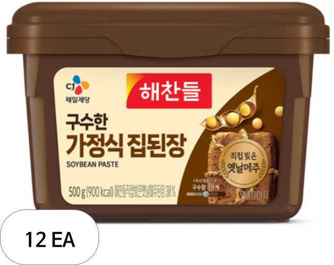 CJ 해찬들 구수한 가정식집된장, 500g, 12개
