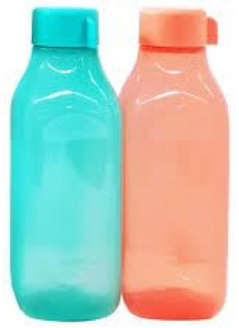Tupperware Aquasafe 에코 스퀘어 플립탑 플라스틱 병 1000ml 4개 팩 멀티컬러 190535