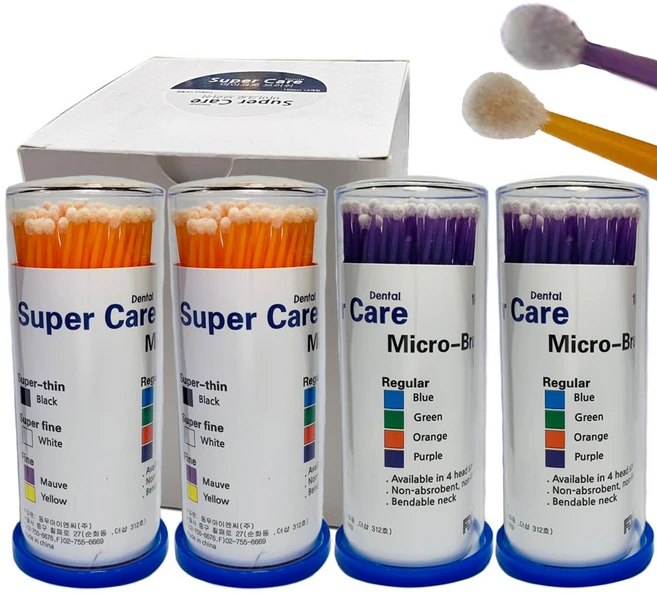 슈퍼케어 마이크로브러쉬 일회용 미세면봉 3단계 래귤러 400p 1box 치과용브러쉬, 1개 - 쿠팡