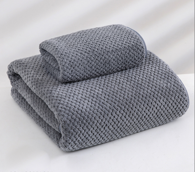 퓨어디아 부드러운 대형 목욕수건 비치 타월 바스타올90X170 1+1, 1세트, 그레이