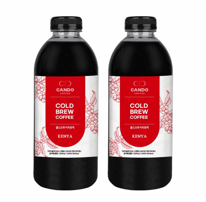 캔두커피 콜드브루 케냐AA 1L 더치커피 원액, 2개, 1개입