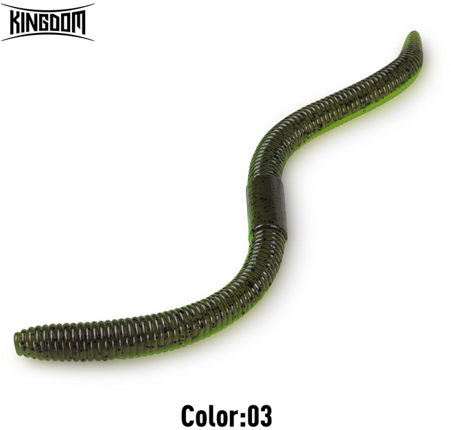 왕국 지렁이 소프트 루어 느린 싱킹 1.8g 96mm 120mm 인공 낚시 미끼베이스 플랫 피쉬 웜 미끼, 03, 1개, 03