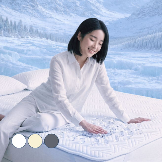 엣지홈 1초 냉감 침대패드 고정밴드 알러지케어 여름 매트리스 이불패드 호텔 피그먼트 슈퍼 싱글 퀸 킹, 차콜 그레이