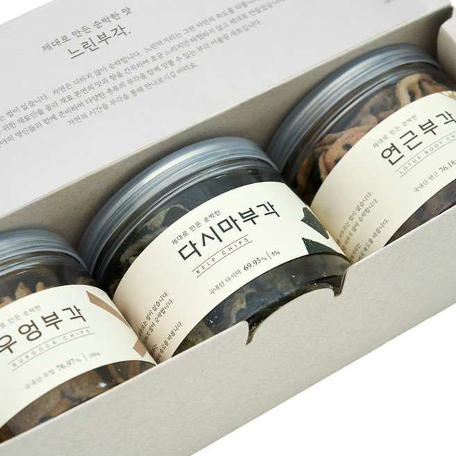 부각 어울림세트 3개입 김부각 / 다시마부각 / 연근부각, 220g, 1박스