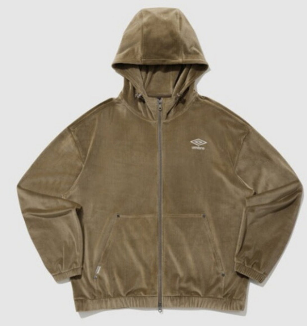 [엄브로] M 후드집업 LQC UP423CFTN7-MBR 코듀로이 스판 기모 후드 집업 브라운