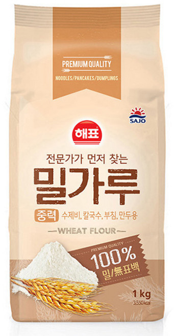 해표 중력 밀가루 1kg, 5개