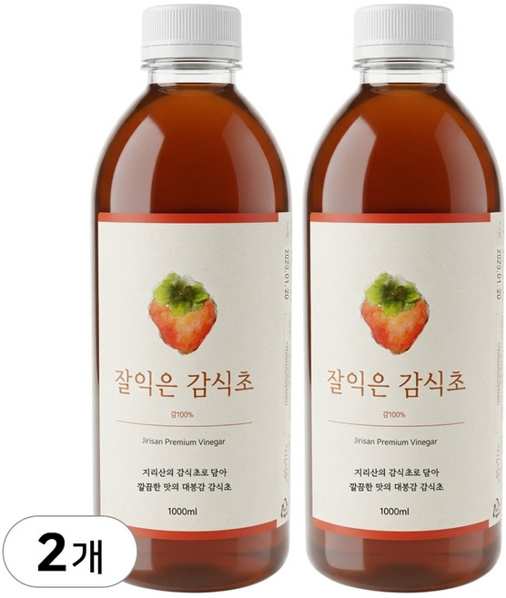 하동 전통 3년숙성 자연발효 감식초 대용량, 2개, 1L