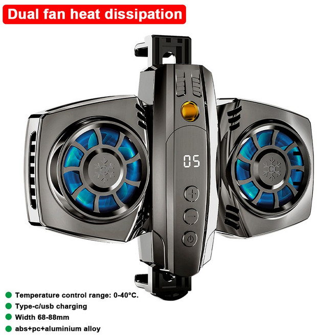 휴대 전화 쿨러 Xiaomi iPhone 쿨러 방열판 게임 냉각 용 듀얼 RGB 냉각 팬 전화 라디에이터 Pubg Genshin Impact 용, [03] Gun Color