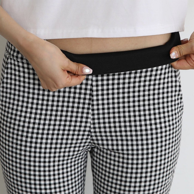 여성골프바지 뱃살커버 밴딩 체크 여성 골프 팬츠 빅사이즈 밴드 스판 XL 빅밴딩 체크골프바지 봄골프바지 가을골프바지 여름골프팬츠