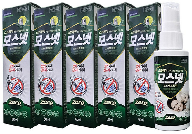 동국제약 모스넷 프로액 모기진드기 기피제, 5개, 1개입, 60ml
