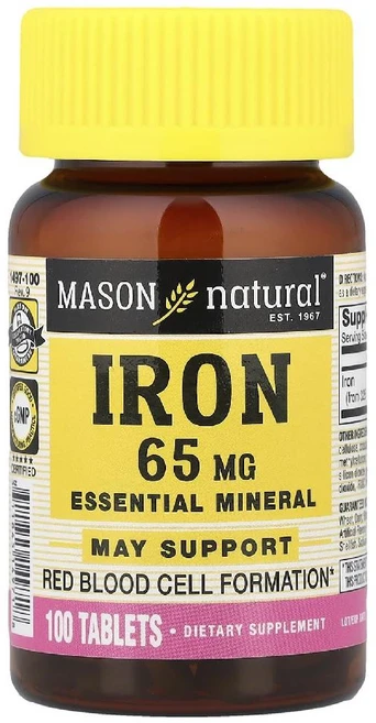 메이슨내추럴 아이언 철분 65mg 100정 Iron, 1개 - 쿠팡