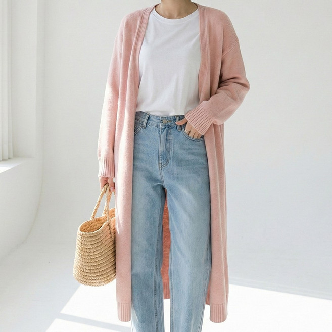 캐쉬캔버스 롱 니트 예쁜 봄 가디건 아우터