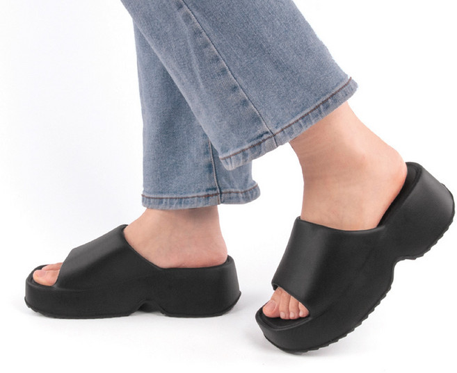 여성 nature sole 오피스폼 6cm 통굽 족저근막염 키높이 사무실 슬리퍼