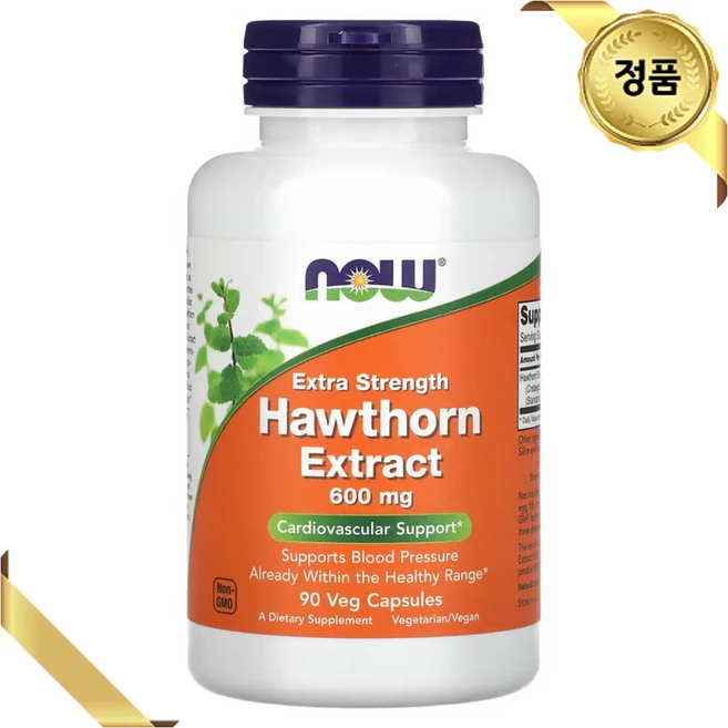 나우푸드 산사나무 열매 추출물 600mg 90 식물성 캡슐 비건 허브 아미노산 미네랄, 1팩, 90정 - 쿠팡