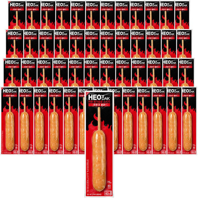 허닭 닭가슴살 소시지 후랑크 불닭, 50개, 70g