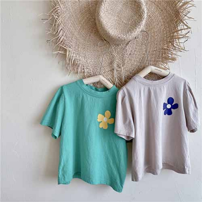 하랑이네 또또샵 유아동 반팔티셔츠 여아 남아 공용 키즈 선물 면티 반팔상의 등원룩 등원복 봄/여름 110 120 130