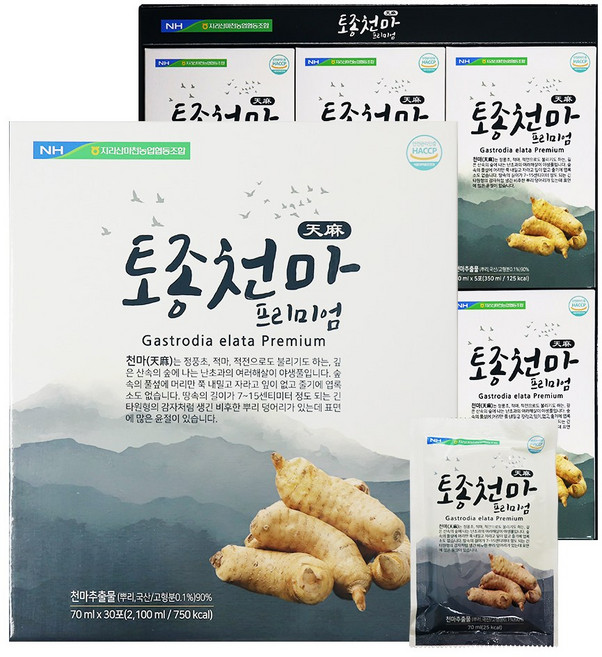 지리산마천 농협 협동조합 토종 천마 프리미엄 70ml*30포 국산 천마가 함유된 천마 진액 천마추츌물 90%, 30개, 70ml